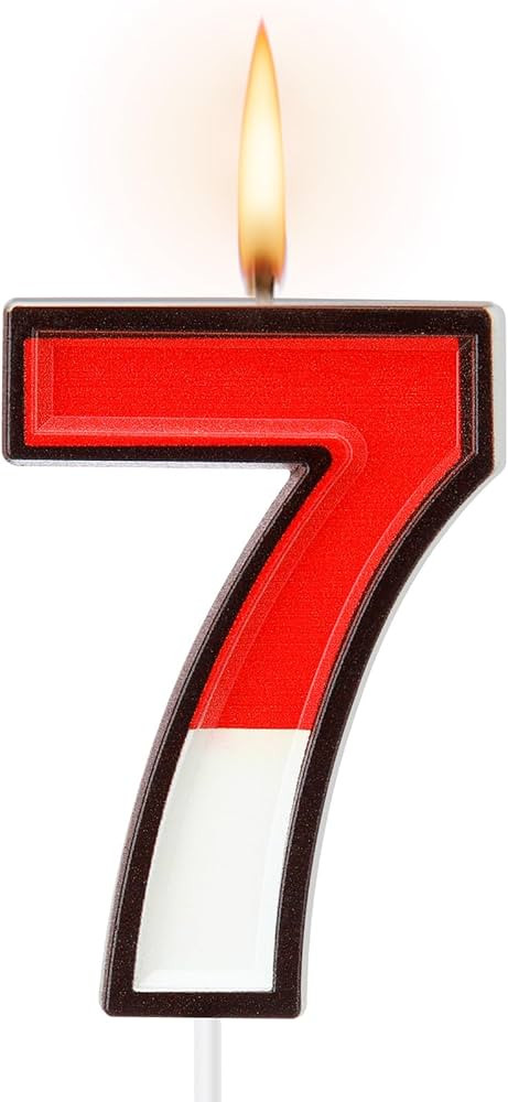 Cartoon Red and White Birthday Cake Candle Numeral Birthday Cake Topper for Animated Decoration C... | Amazon (US)