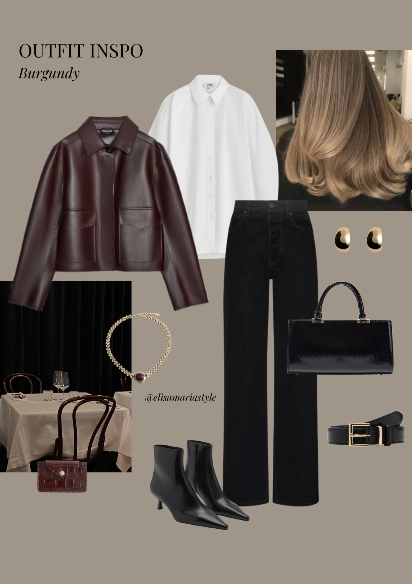 Burgundy leather jacket outfit ideq for fall 🤎

#LTKautumn #LTKstyletip #LTKworkwear