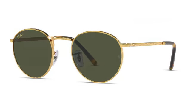 Ray-Ban RB3637 New Round Gold Prescription Sunglasses - 50% Off Lenses | GlassesUSA