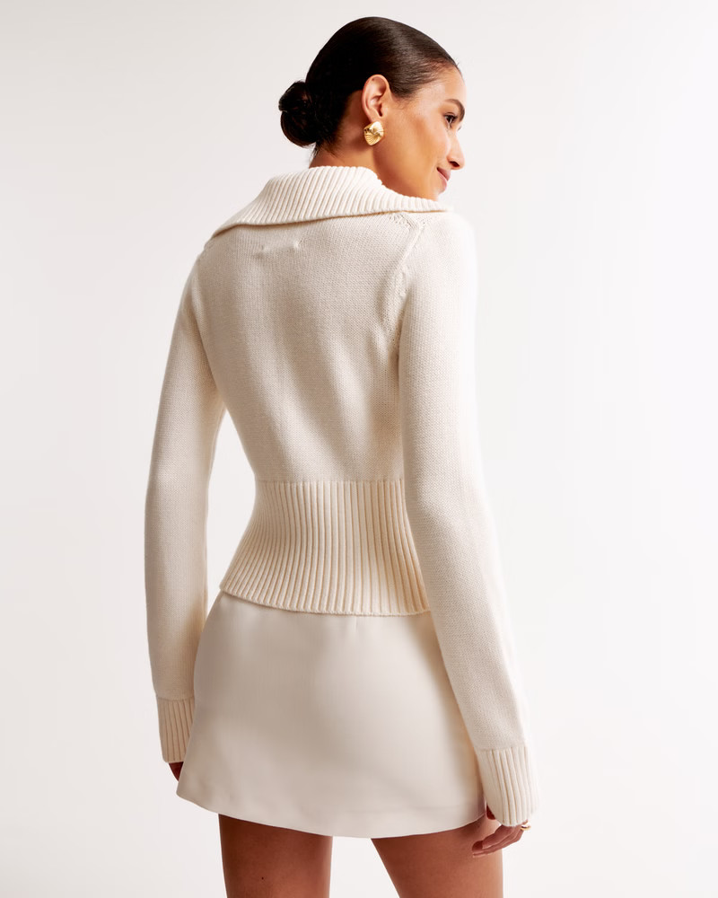 Zip-Up Collared Cardigan | Abercrombie & Fitch (US)