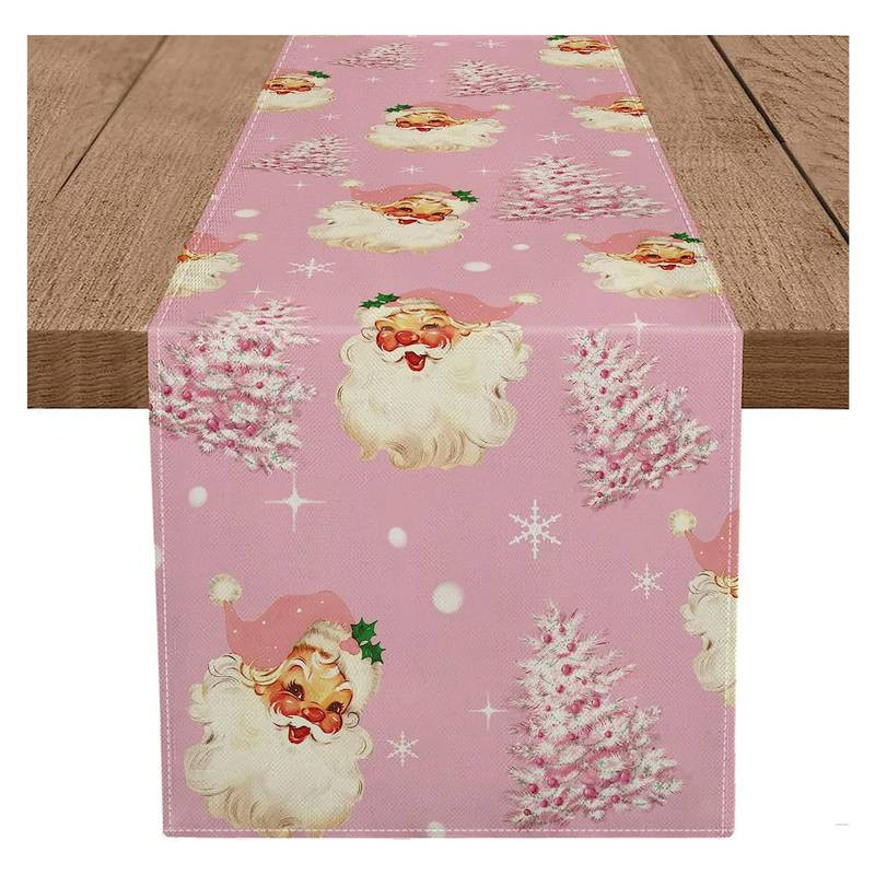 1pc, Festive Santa Claus Christmas Table Runner with Snowflakes and Pink Snowflakes - Perfect for... | Temu Affiliate Program