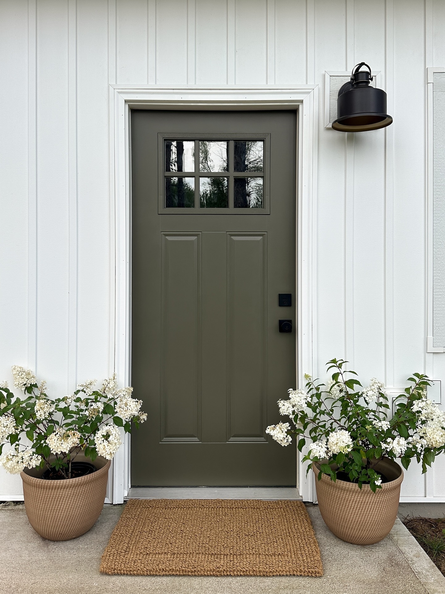 A little paint (Sherwin Williams hidden trail) and a new light from @urbanambiancesocial made all the difference on our side entrance! A simple update that feels so good. #ad #urbanambiance

Comment SHOP for links or find everything linked in my LTK!