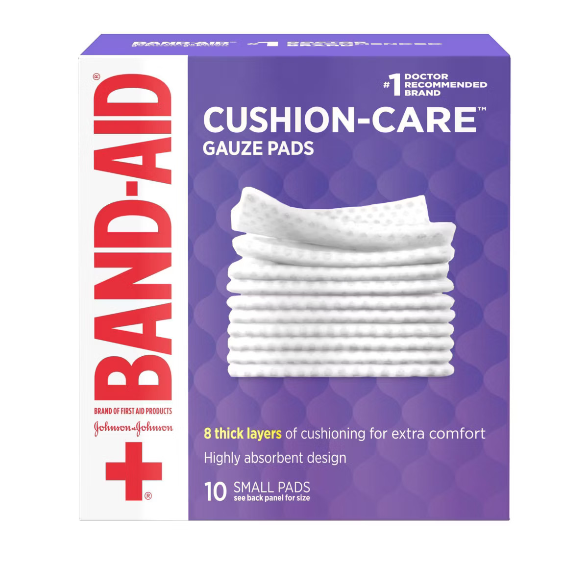 Johnson & Johnson Brand Cushion Care Gauze Pads, Small, 2 in x 2 in - 10 ct | Target