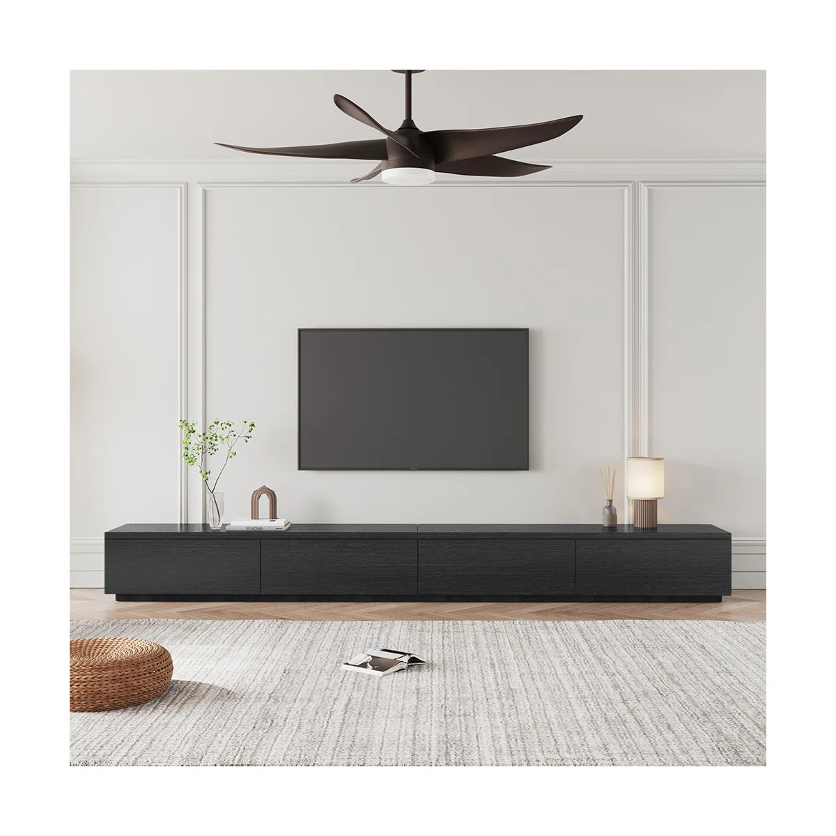 Comerico Modern Wood TV Stands, Minimalist Long Media Console with 4 Drawers | Wayfair North America