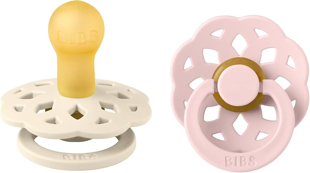 BIBS Pacifiers - Boheme Collection | BPA-Free Baby Pacifier | Made in Denmark | Set of 2 Ivory/Bl... | Amazon (US)