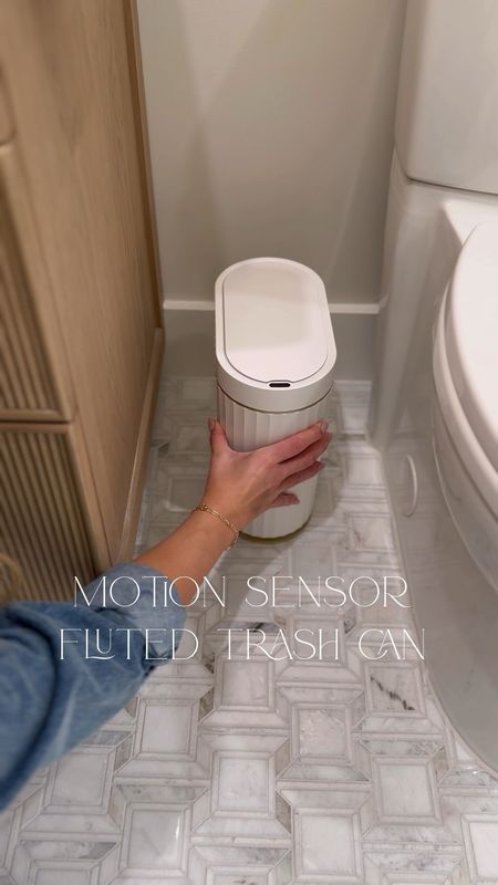 Amazon find! Love this motion sensor fluted slim trash can in our guest bathroom!

#LTKsalealert #LTKfindsunder50 #LTKhome