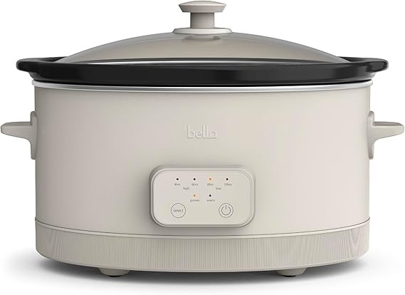 bella 6.0 Qt Programmable Slow Cooker, Ceramic Nonstick Coating, Adjustable Temperature & Cooking... | Amazon (US)