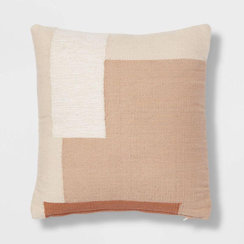 Blocked Square Throw Pillow Neutral - Threshold™ | Target