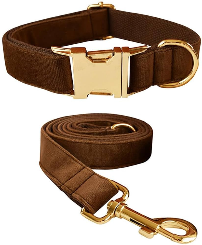 Velvet Dog Collar and Leash Set, Bright & Stylish Leash and Collar Set, Durable Pet Collars with ... | Amazon (US)