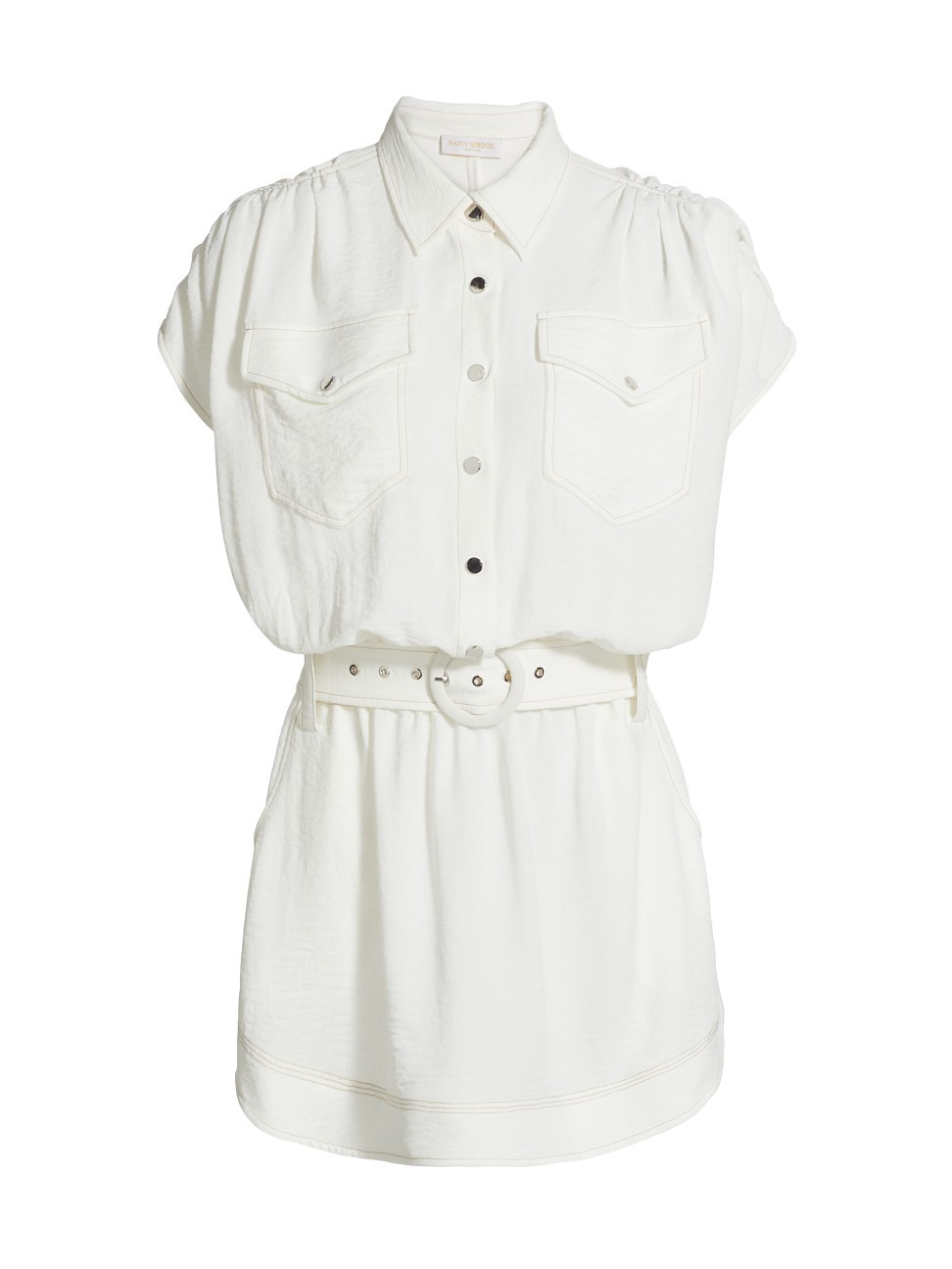 Women's Bess Belted Utility Minidress - Ivory - Size Large | Saks Fifth Avenue