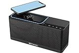 Emerson ER-BTW100 Portable Bluetooth Speaker with 20 Watt Stereo, QI Wireless Charging, Hands Free Calling and Additional USB Charging, Black | Amazon (US)