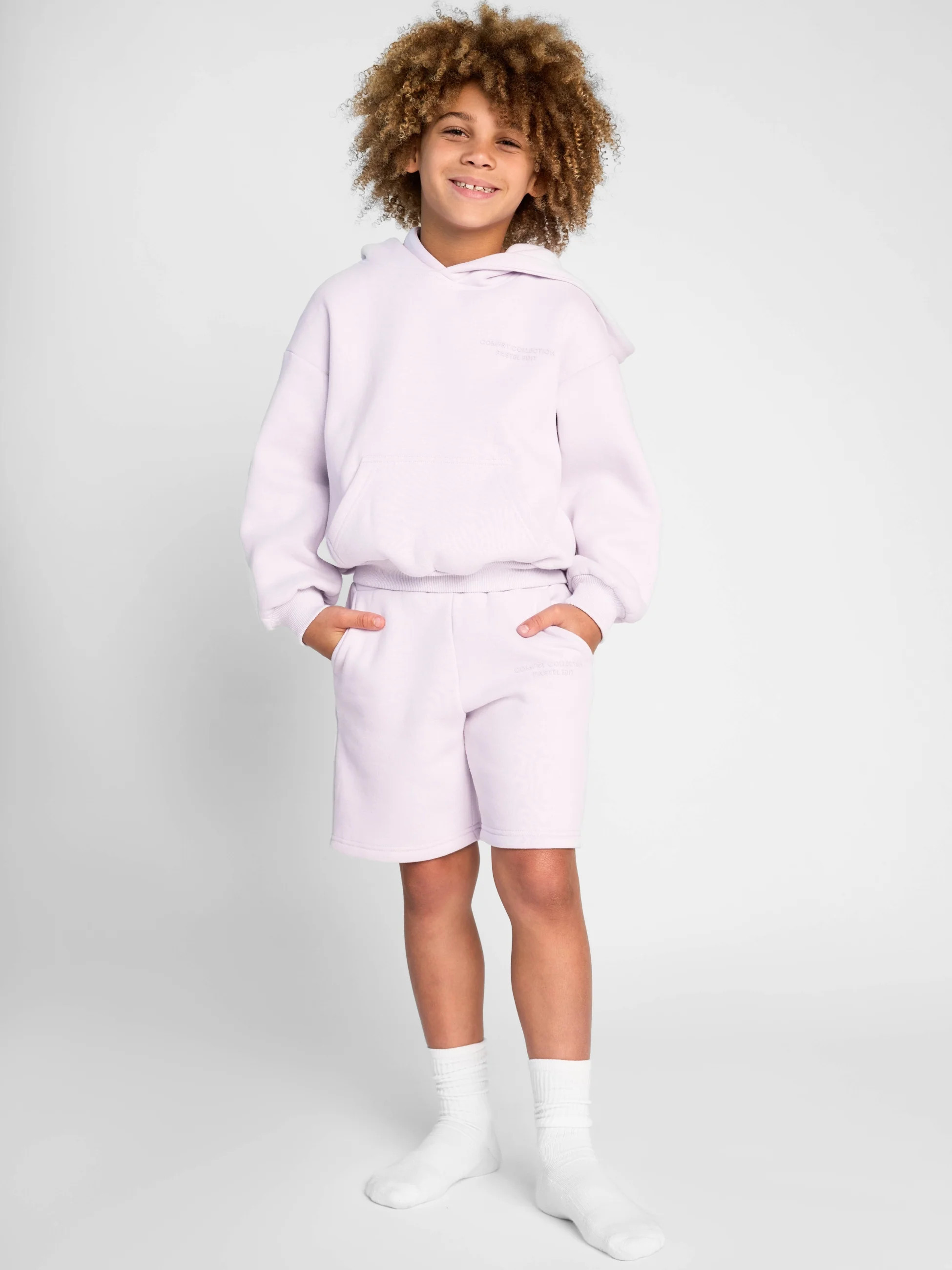 Comfrt Pastel Kids Shorts | Opal | Purple | Oversized | L | Large | Comfrt