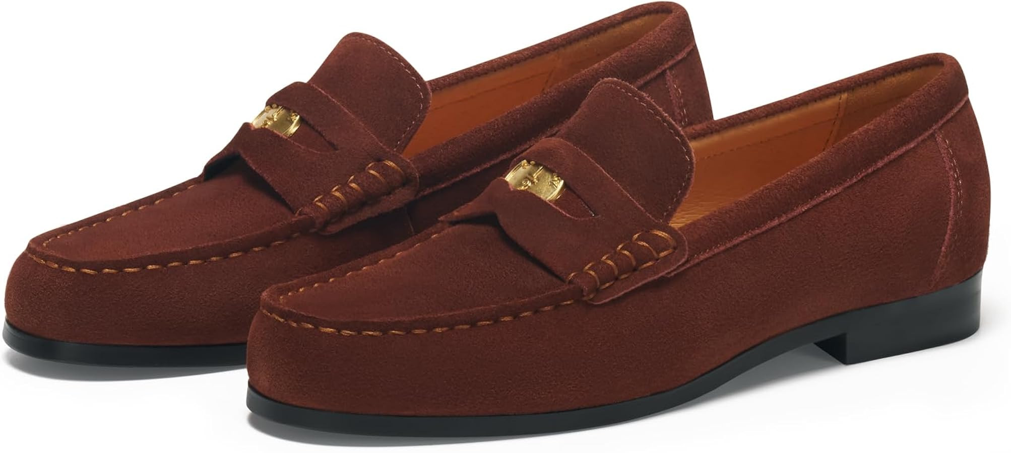 Journey West Ivy Style Suede Slip-on Penny Loafers Shoes for Women | Amazon (US)