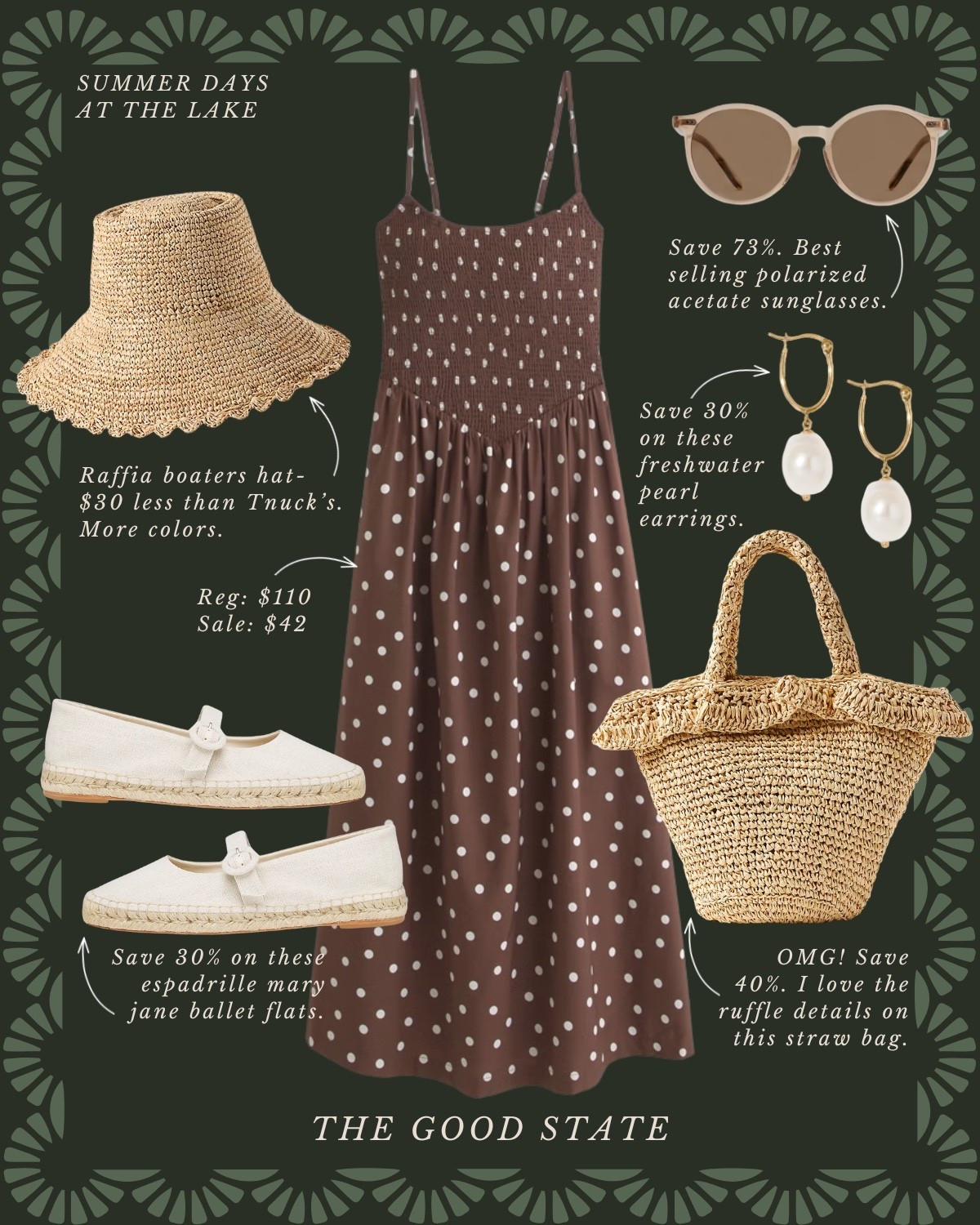 This is for the Nancy Meyers-loving girlies living their best life as they sip on a cup of freshly brewed coffee and watch the sunrise over the lake. For the ones breathing in slow mornings and fresh air. This is for the ladies spending all day out on the boat and the evening on the dock with a glass of wine and good company. For the girlies who still flip on The Parent Trap and eat Oreos dipped in peanut butter. This is for the ladies who love all things gingham, their trusty ball cap and the ease of a Summertime dress. For those thriving in this Americana Summer. This is for you🫶🏼 Ootd, outfit idea, style tip, classic style, timeless style striped sweater, quince, J.Crew, J.Crew, factory, target, target fashion, target style, Walmart, Anthropologie, Anthro, Madewell, white dress, spring dress, summer dress, spring fashion, summer fashion, vacation, outfit, Fourth of July, outfit, red, white, and blue outfit, gingham dress, quilt dress, organic skincare, pearl, jewelry, Abercrombie, and Fitch, Tuckernuck, Madewell, H&M, Amazon, Amazon style, farmers market outfit, sissy light hat, dolce vita, women’s shoes, raffia bags, wedding guest dress, dress, wedding guest, Lauren England, the good state, lake, lake outfit, lake house, summer sweater, American flag sweater, ll bean 

#LTKStyleTip #LTKSaleAlert #LTKFindsUnder50