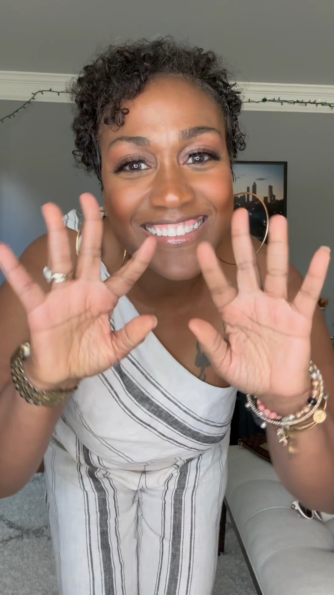 ✨ Two-Piece Heaven, Activated ✨
This Fifteen Twenty striped linen set is giving lightweight luxe and effortless glam. I styled it with gold espadrille wedges, oversized sunnies (Dolce won this round), and swapped my mini Louis for a Majer black fringe moment with silver hardware. Threw on a denim jacket and let the wide-leg magic do the talking.

📍Perfect for brunch, rooftop vibes, or running errands in style.
💼 Linked everything for you—shades, shoes, bag, the whole vibe.

#LTKfit #LTKover50 #WideLegPants #EspadrilleWedges #DolceAndGabbanaSunglasses #TwoPieceSet #SummerStyle #ChicAndComfy #FashionOverFifty #FringeBag #DenimJacketStyle #WeekendLook