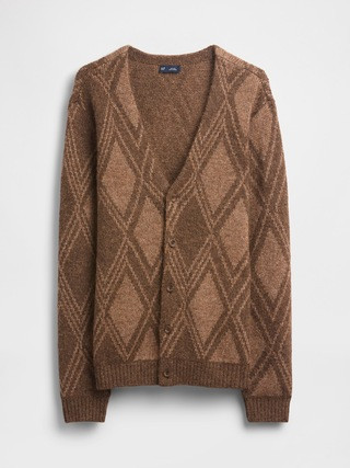 Brushed Argyle Cardigan | Gap (US)