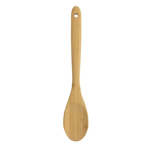 Mainstays Bamboo Cooking Spoon Natural Bamboo Crafted, 13" L, Kitchen Prep | Walmart (US)