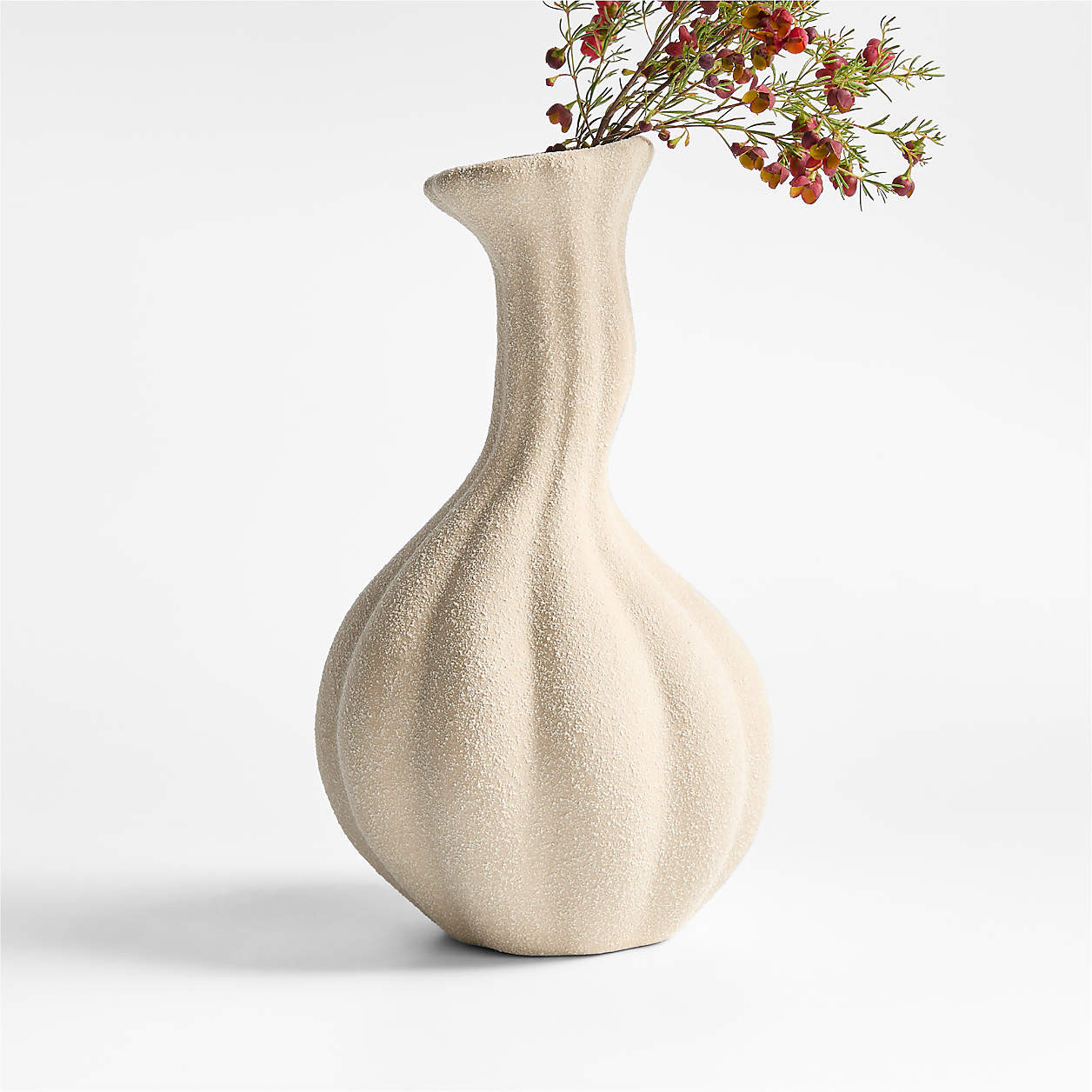 Gourdgeous Large Grey Earthenware Vase 21" + Reviews | Crate & Barrel | Crate & Barrel