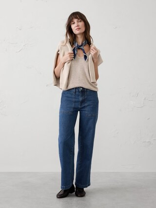 Wide-Leg High-Rise Utility Jean | Banana Republic Factory