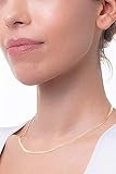 Herringbone Chain Necklace - Gold Plated 925 Sterling Silver Italian Necklace - Flat Snake Chain, Go | Amazon (US)