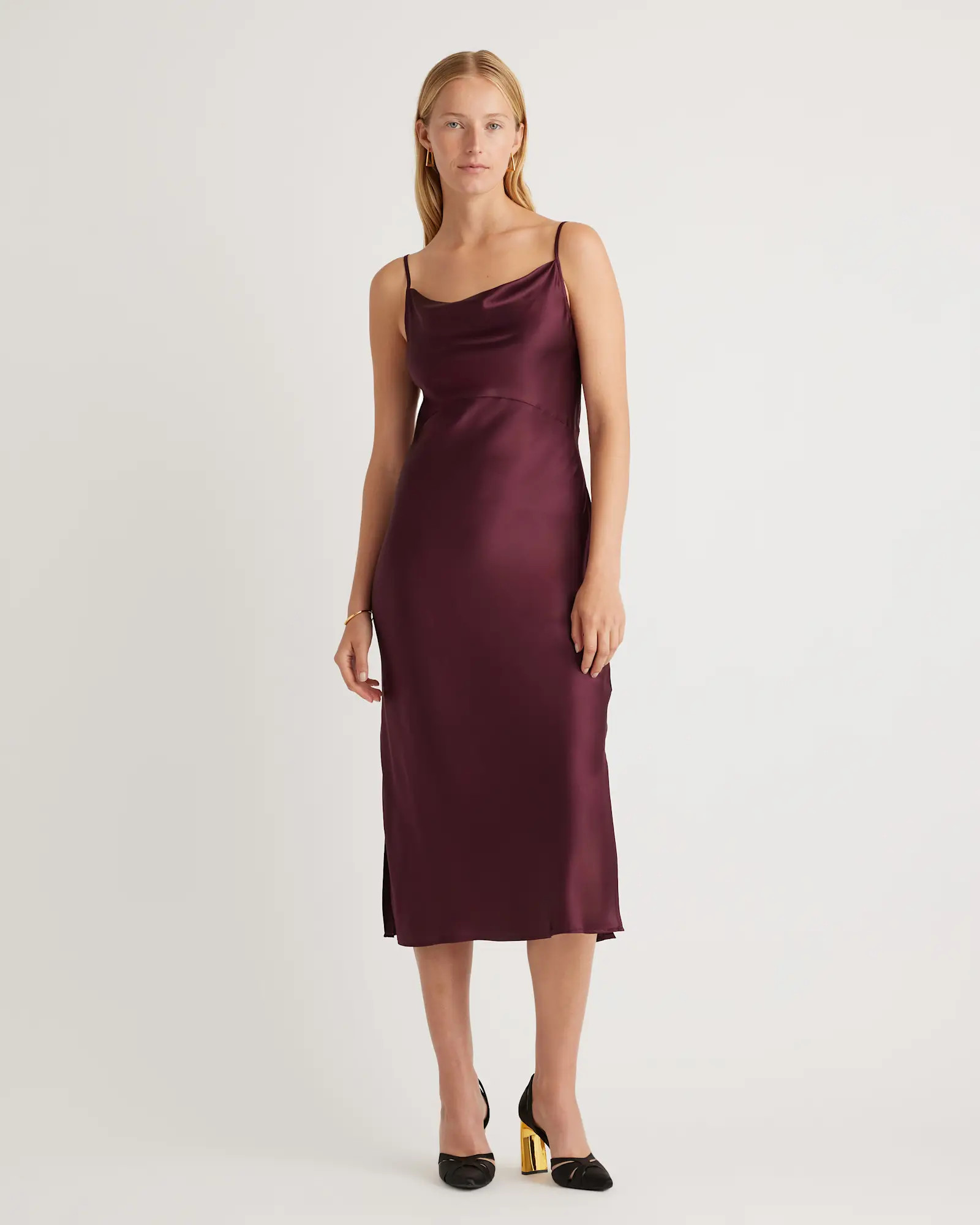 100% Washable Silk Cowl Neck Slip Dress | Quince