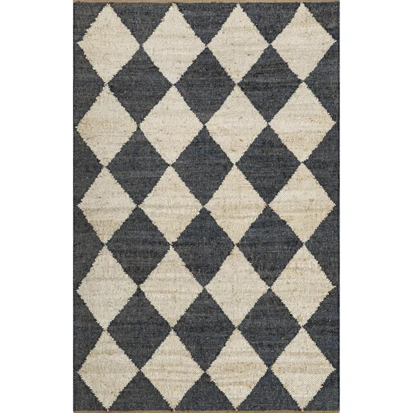 Godelinde Diamond Checkerboard Jute Area Rug | Wayfair North America