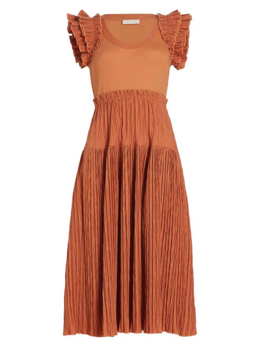 Virginia Ruffled Tiered Midi-Dress | Saks Fifth Avenue