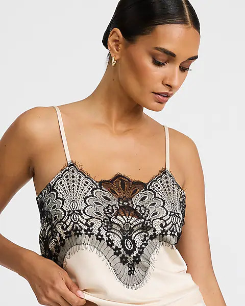 Satin Lace Tank | Express