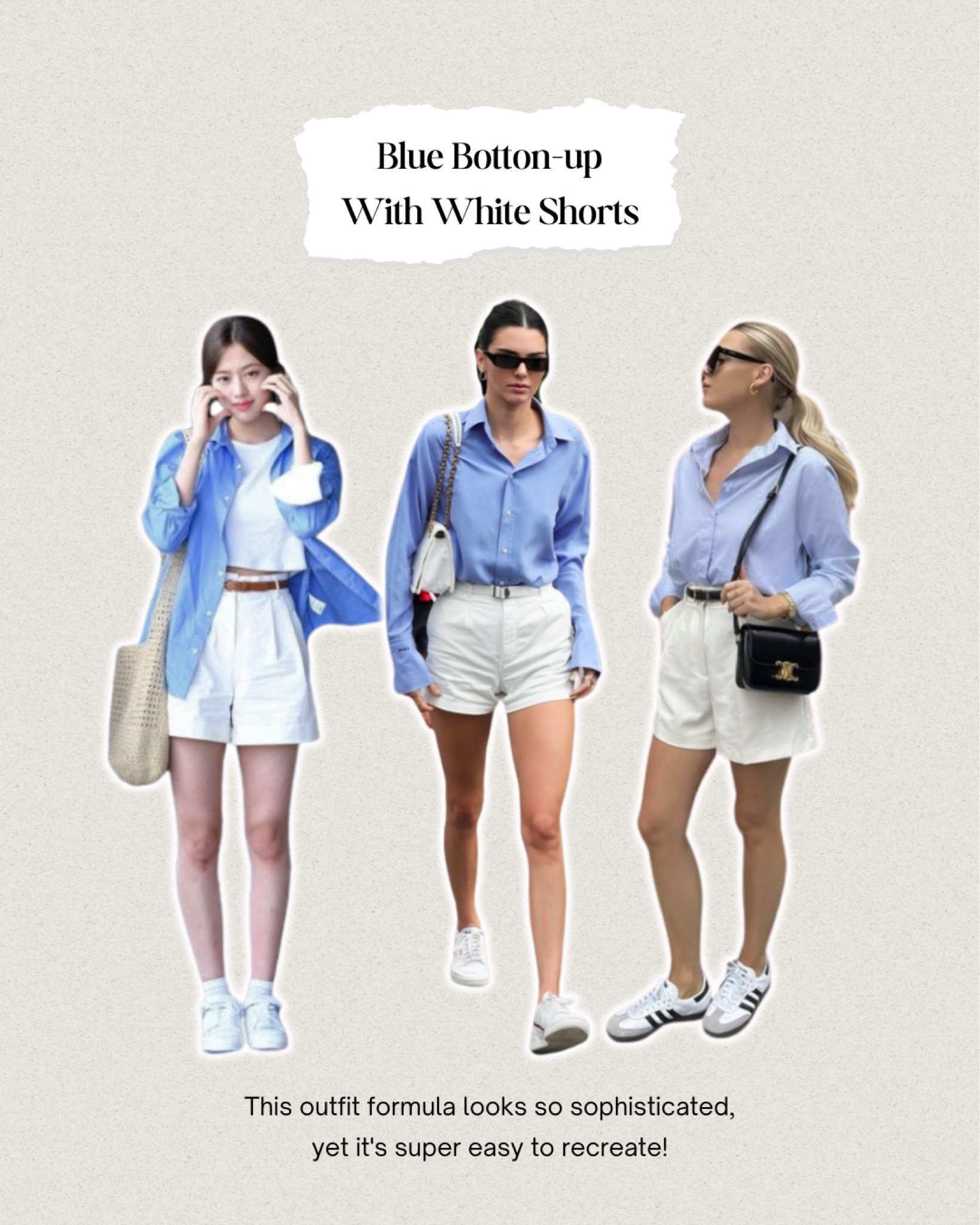 This outfit formula of a blue button-up and white shorts look so sophisticated, yet it's super easy to recreate!

#LTKSeasonal #LTKstyletip