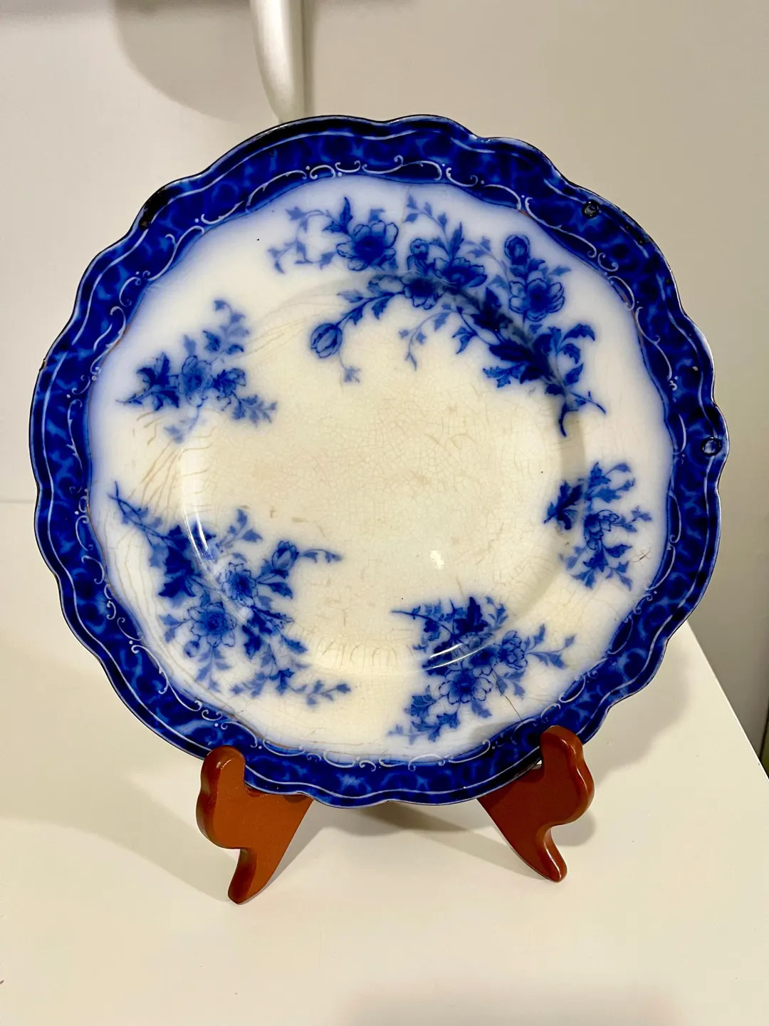 Flow Blue Plate:  Touraine by Stanley Potter. Co. 9” Worn Gold– 1898 – England | Etsy (US)