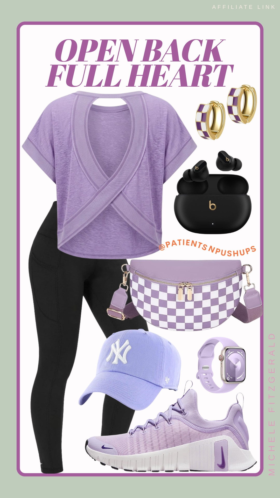 Lavender dreams and gym schemes. 💜 Putting this open back top on repeat because the breeze is a game changer during a workout. Matching from my hat to my Nikes because if you look good, you move good! 👟💪#GymWear Athleisure #FitnessFashion #MonochromeOutfit #LavenderAesthetic #GymOOTD 

 #LTKgrwm #LTKfitnessgoals #LTKmomlife