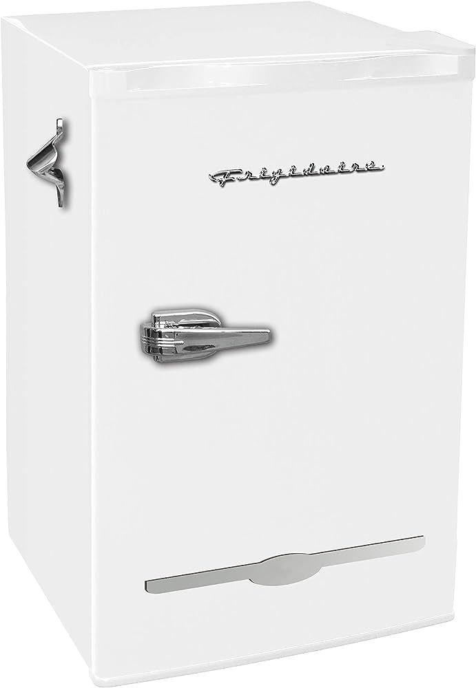 Frigidaire EFR376-WHITE 3.2 Cu Ft White Retro Bar Fridge with Side Bottle Opener | Amazon (US)