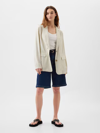 Relaxed Linen-Blend Blazer | Gap Factory