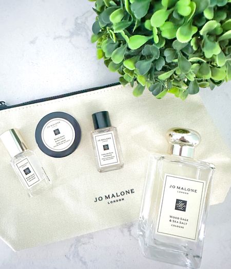 ✨Bought this over the weekend. The scent is beautiful and it comes with this cute canvas travel bag along with 3 travel size items. Would make a great gift!!

#jomalone #woodsageandseasalt #perfume #newperfume

#LTKbeauty #LTKtravel #LTKFind