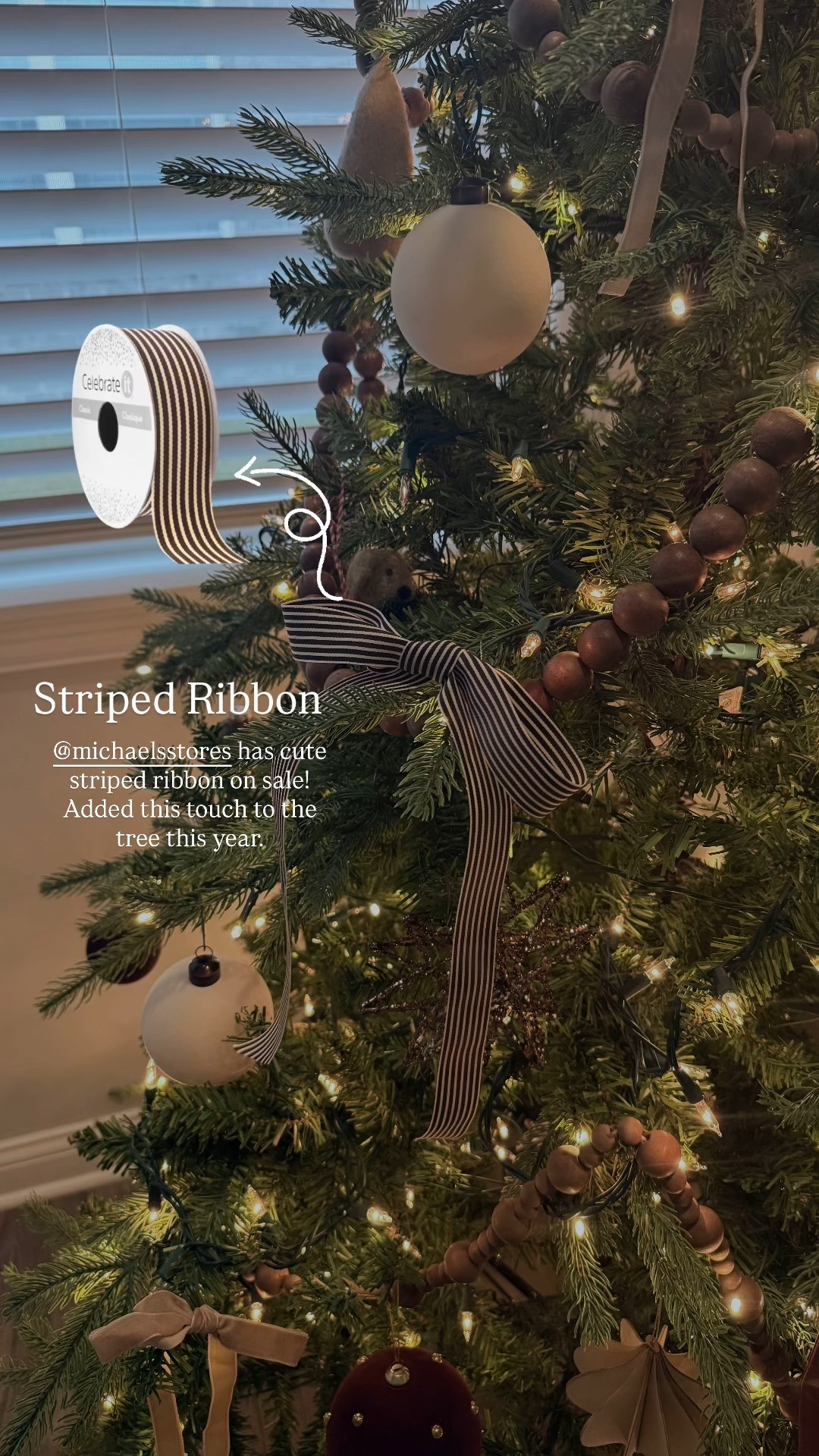 Michaels striped ribbon for Christmas tree decor! 

#LTKSeasonal #LTKHome #LTKHoliday