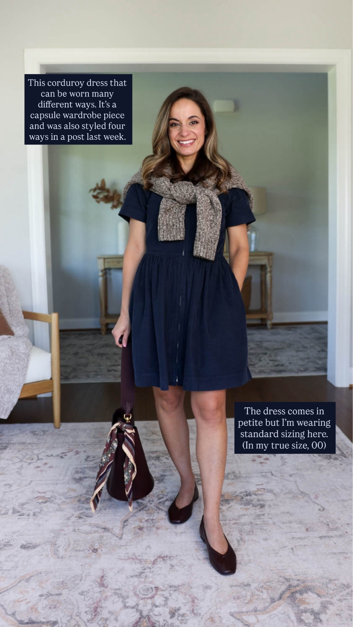 The top sellers of the week! 
 
This capsule wardrobe dress! It comes in petite but I’m wearing standard sizing. 

Dress: 00 
Sweater: petite xs

#LTKPetite
