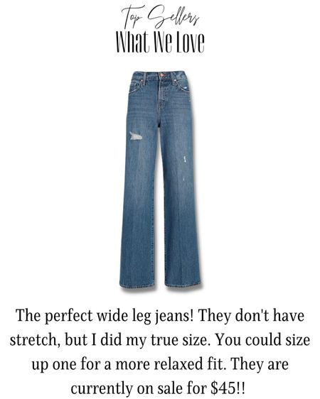 The perfect wide leg denim! I live the way they fit, I did my true size. You could size up one for a more relaxed fit. Currently on sale for $45! 

#LTKcurves #LTKunder50 #LTKsalealert