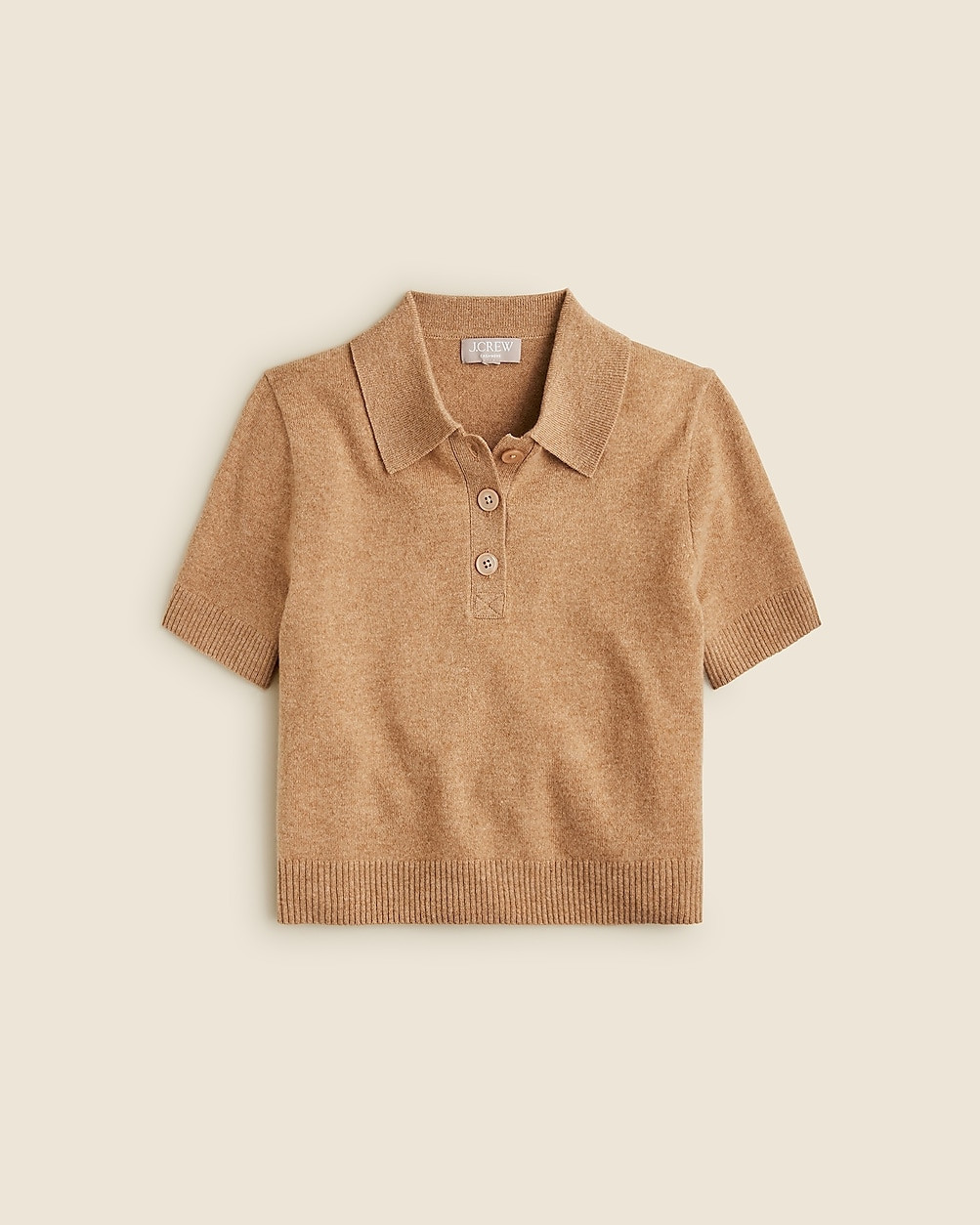 Cashmere cropped sweater-polo | J. Crew US