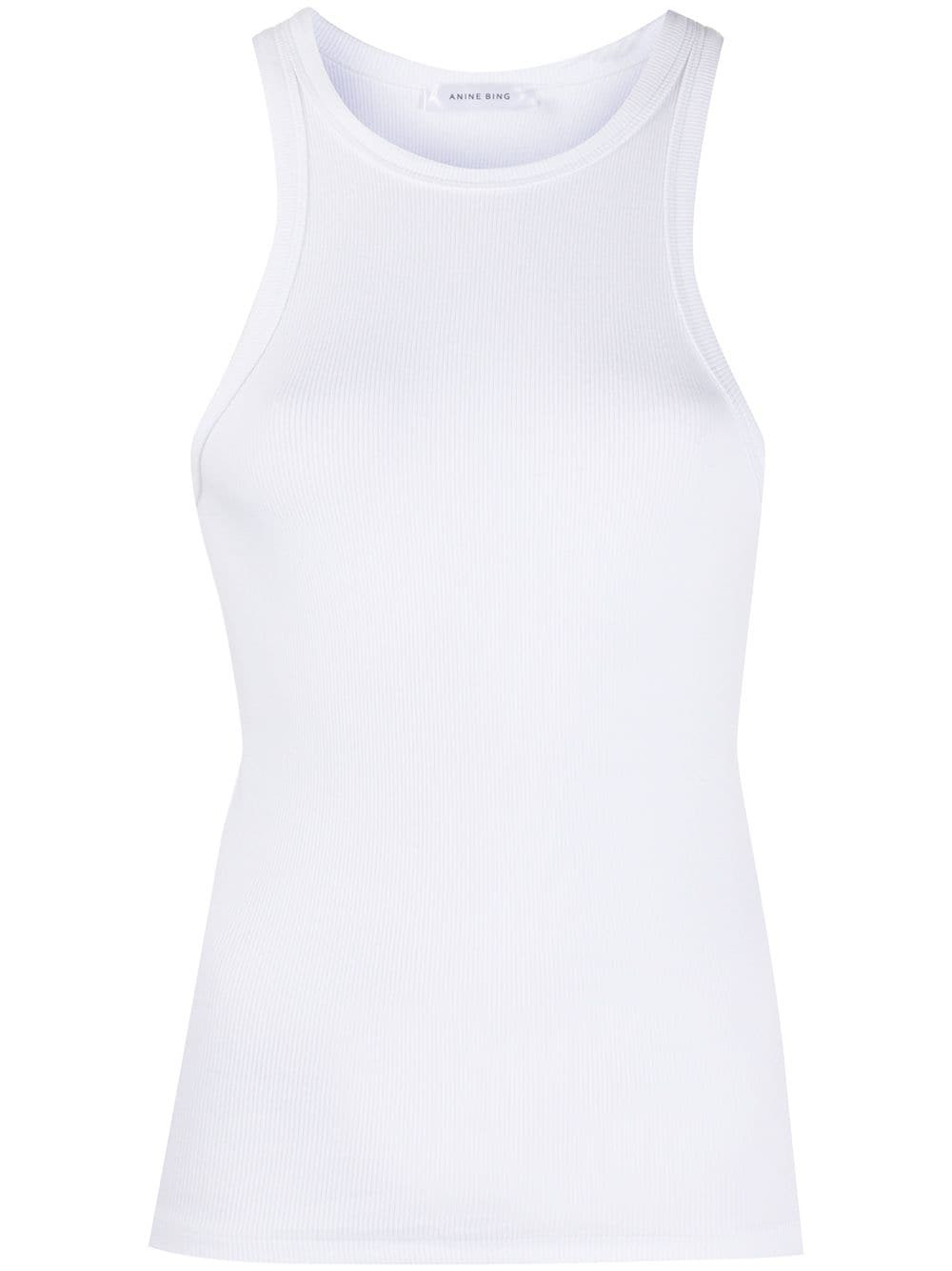 ANINE BING Eva Organic Cotton Tank Top | White | FARFETCH | Farfetch Global