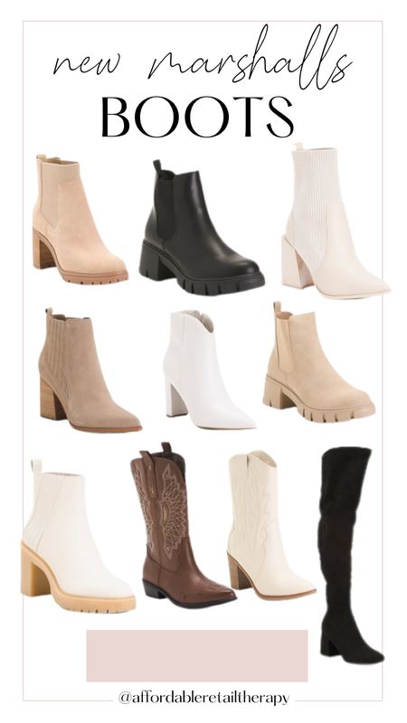 Marshalls finds
Booties
Boots 
Fall trends 
Fall outfit ideas
Black boots
Bone white boots 
White boots 
Tan boots
Brown boots 
Knee high boots
Ankle boots 
Cowboy boots
Western style boots
Chelsea boots
Chunky boot
Sock boot
Over the knee boots 


#LTKSeasonal #LTKshoecrush #LTKunder100