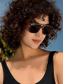 BUTABY Retro Square 70s Flat Aviator Sunglasses Women Men Vintage Trendy Plastic Frame Sun Glasse... | Amazon (US)