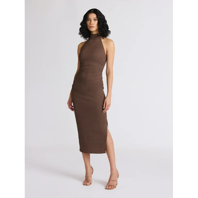 Sofia by Sofia Vergara Women's Halter Midi Dress, Mid Calf Length, Sizes XS-XXXL | Walmart (US)