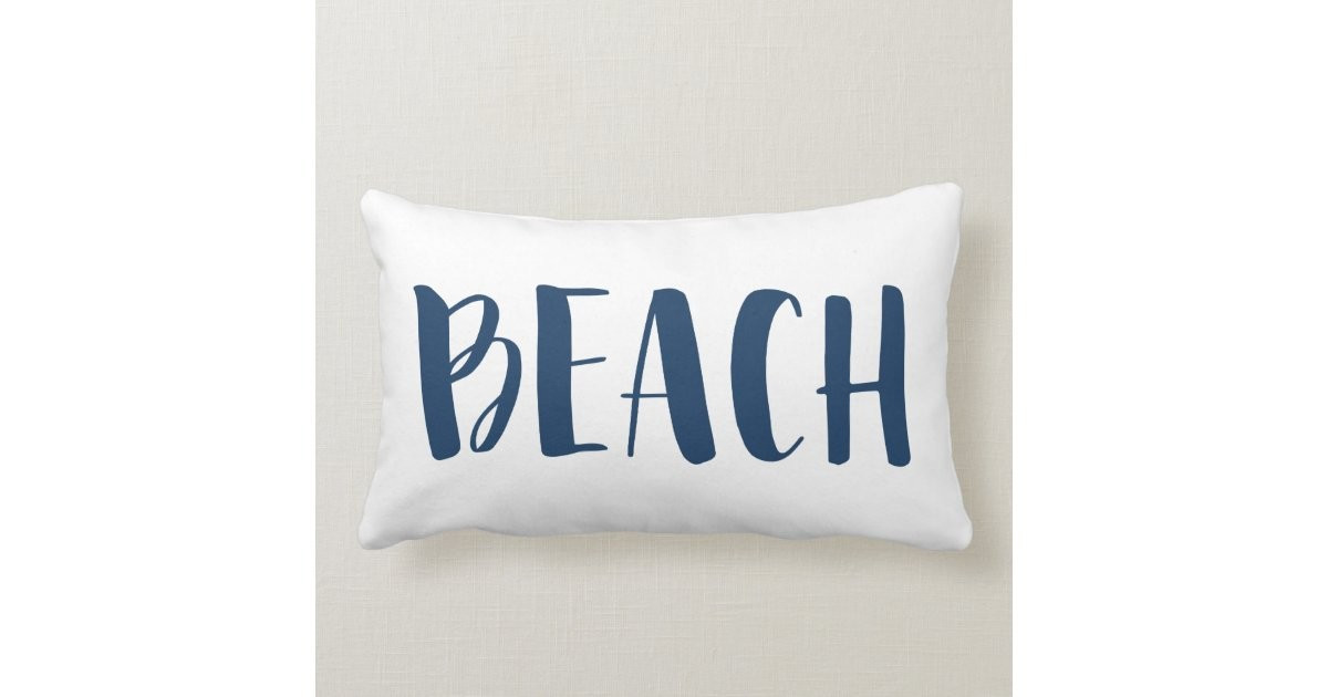 Navy Blue Nautical Stripe Beach House Lumbar Pillow | Zazzle.com | Zazzle