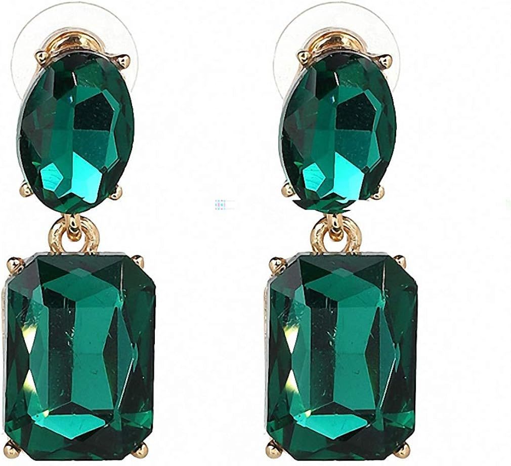 Amazon.com: Statement Earring Shinyopal Crystal Stud Earrings Women 3 Colors Natural Stone Jewelr... | Amazon (US)