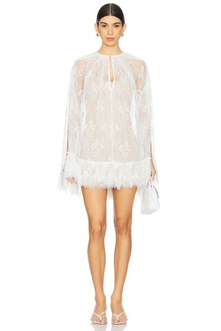 Mini Cape With Slip in Ivory Floral | Revolve Clothing (Global)
