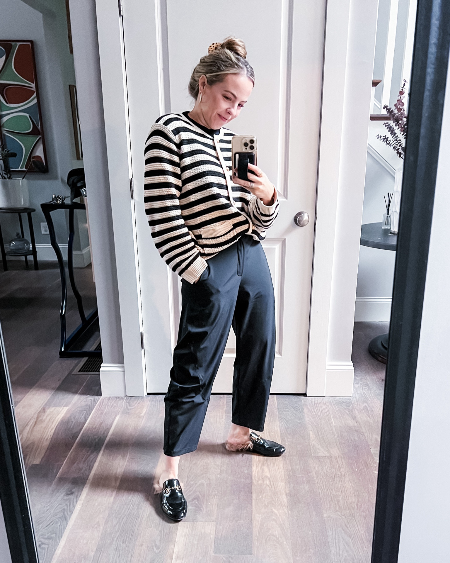 Zoom interview outfit. Very mindful. Very demure. 😂

Go up a full size in the Gucci shearling mules. Patent is past season but regular leather is available.

#LTKWorkwear #LTKOver40