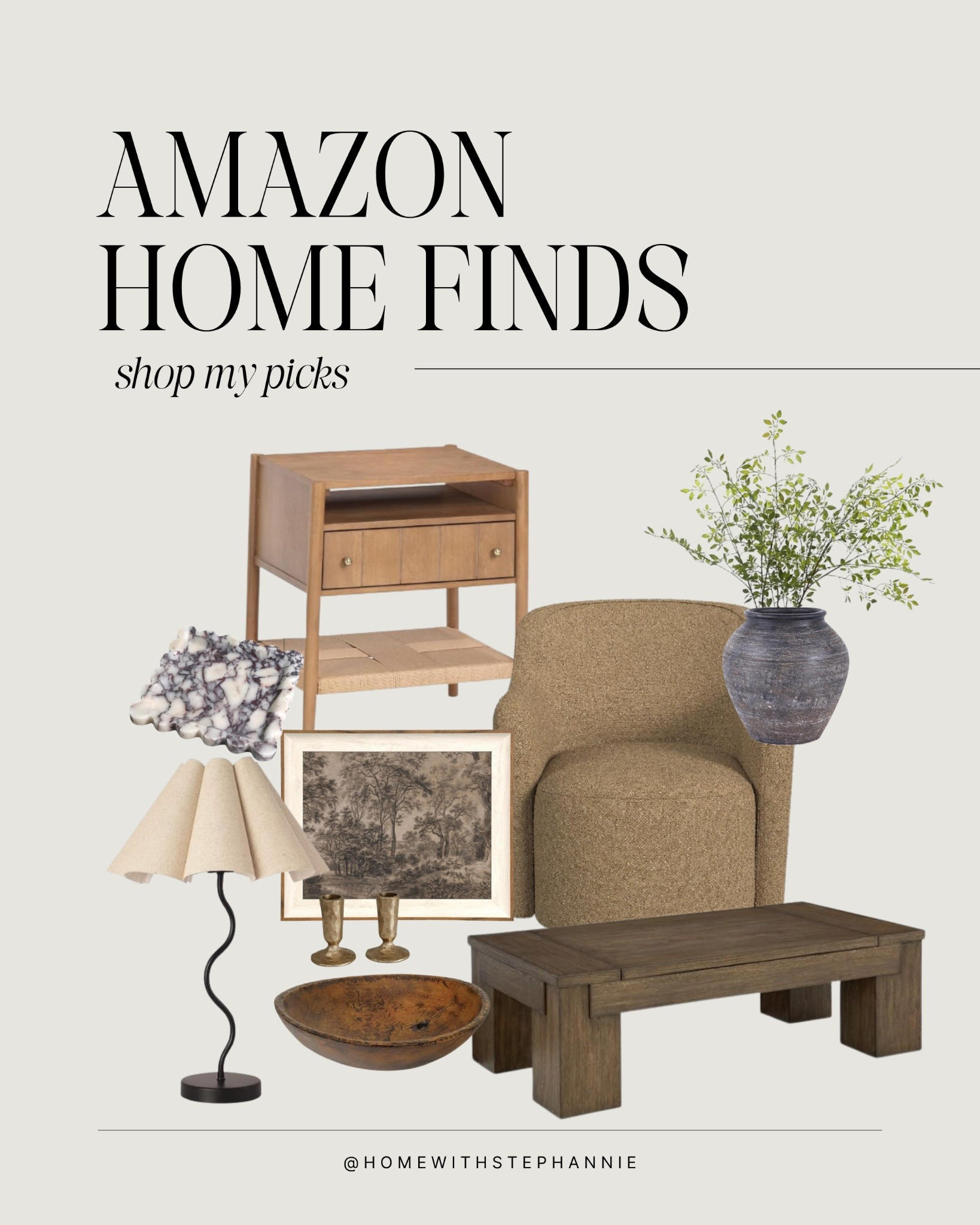 amazon home finds I am loving

#amazonhome #amazonhomefinds #amazondecor #neutralhomedecor #modernorganic #coffeetable #accentchair #nightstand

#LTKSaleAlert #LTKHome