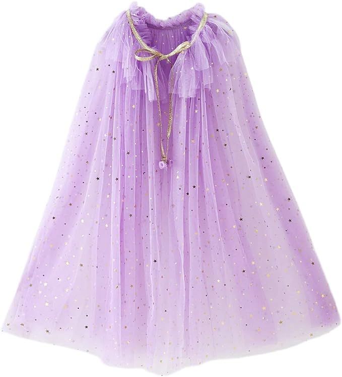 Multifit Princess Capes Colorful Sequins Cloak for Girls-Halloween Birthday Party Costumes Dress ... | Amazon (US)