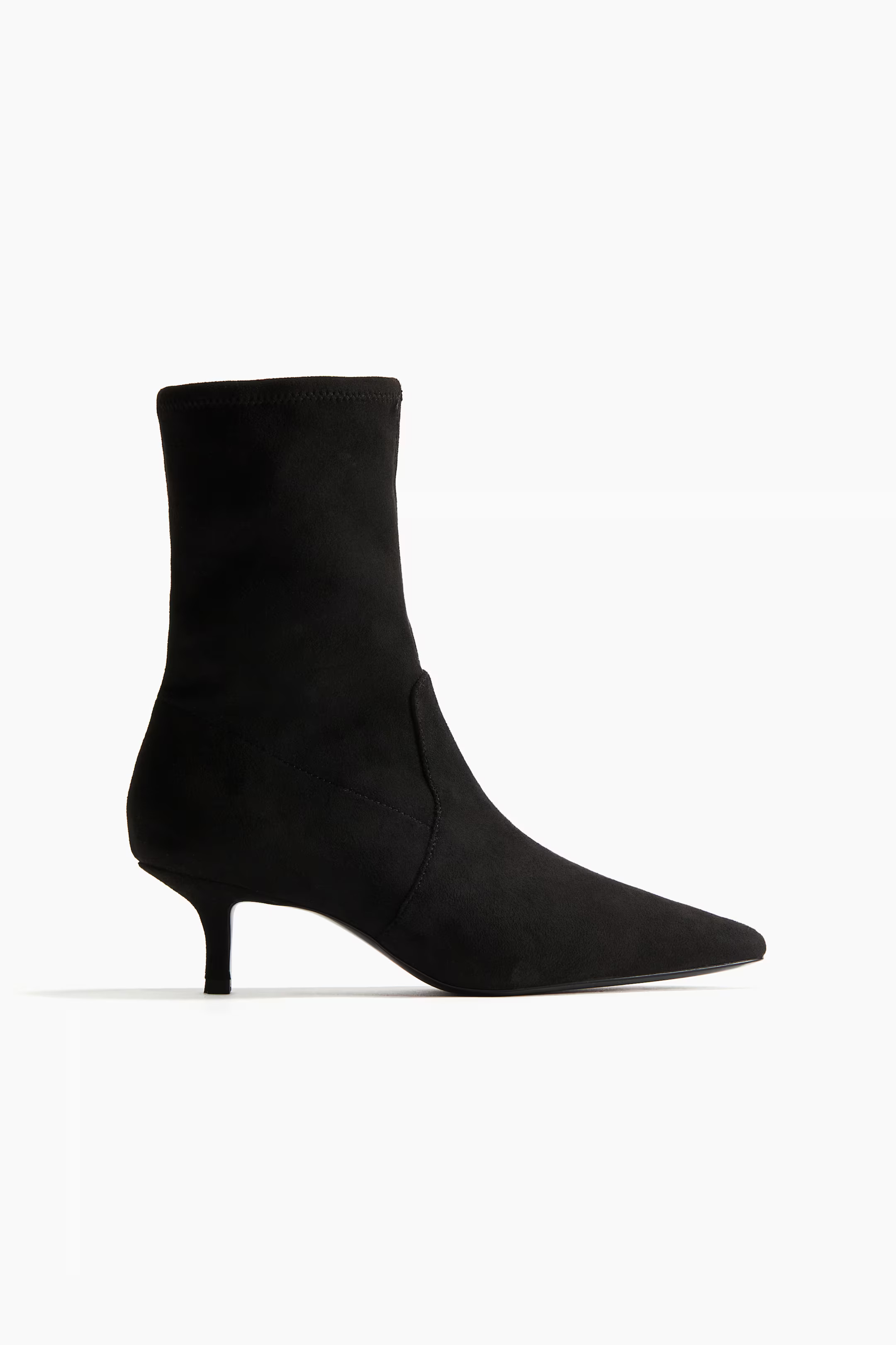 Heeled sock boots - Black - Ladies | H&M GB | H&M (UK, MY, IN, SG, PH, TW, HK)
