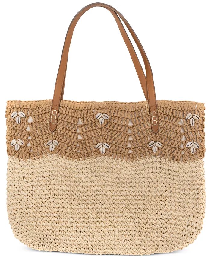 Natural Straw Large Tote Bag, Created for Macy's | Macys (US)